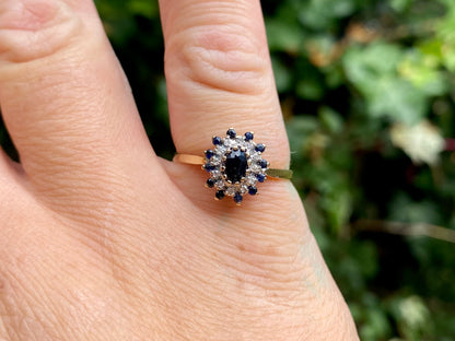9ct Gold Sapphire & Diamond Ring