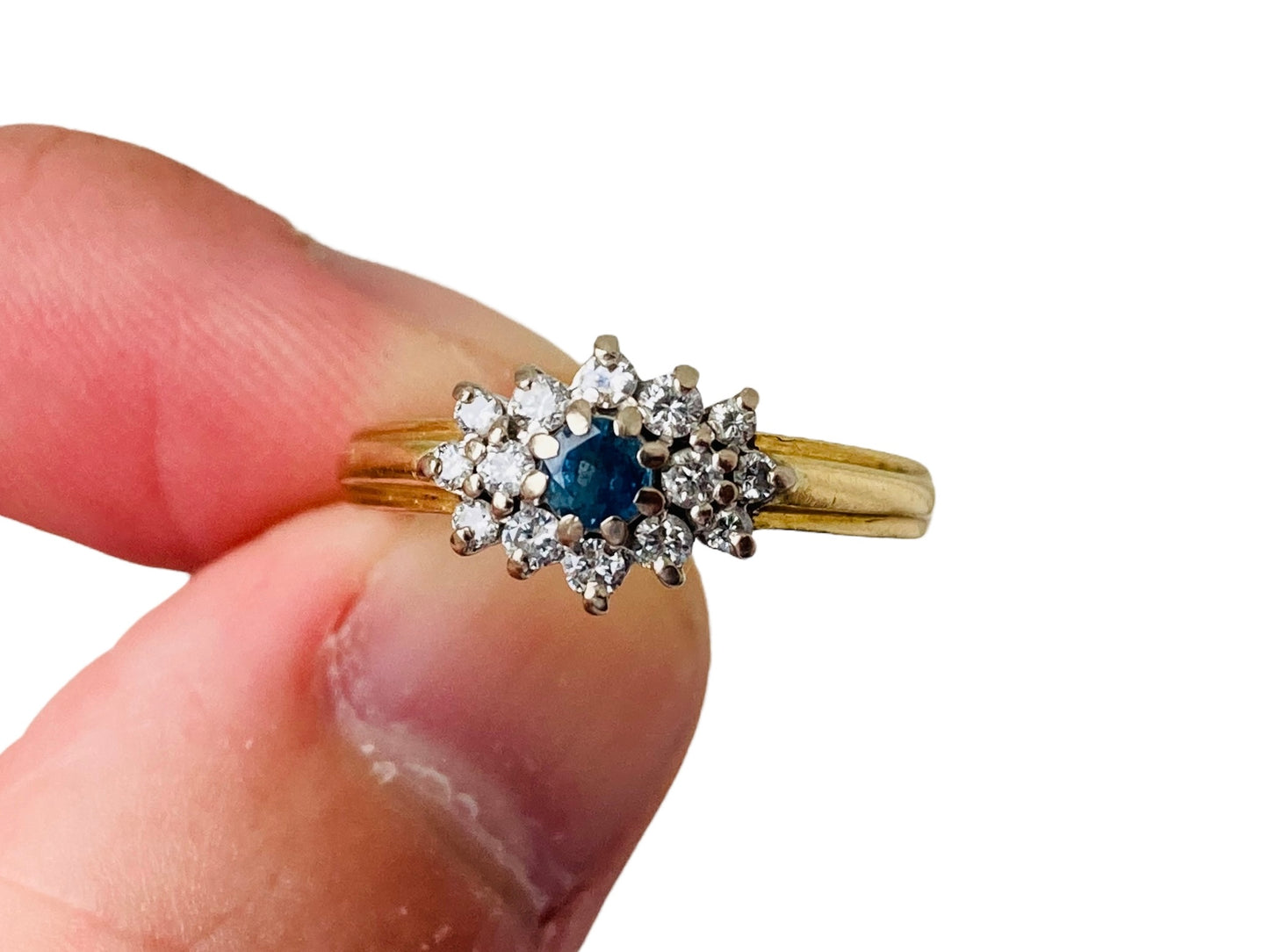 Vintage 18ct Gold Sapphire & Diamond Ring