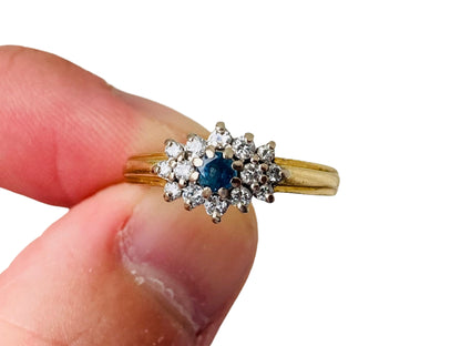 Vintage 18ct Gold Sapphire & Diamond Ring