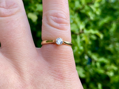 Antique 18ct Gold Old-Cut Diamond Solitaire Ring