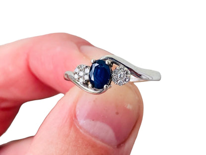 9ct Gold Sapphire & Diamond Ring