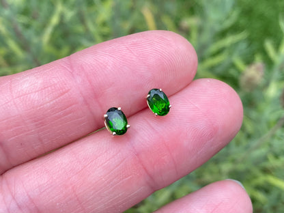 9ct Gold Diopside Earrings