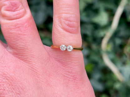 Vintage 18ct Gold Toi Et Moi Diamond Ring