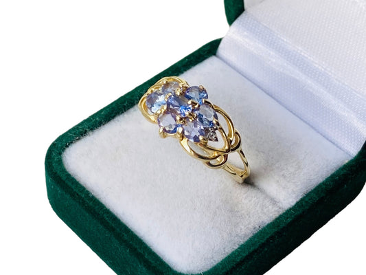 9ct Gold Tanzanite & Diamond Ring