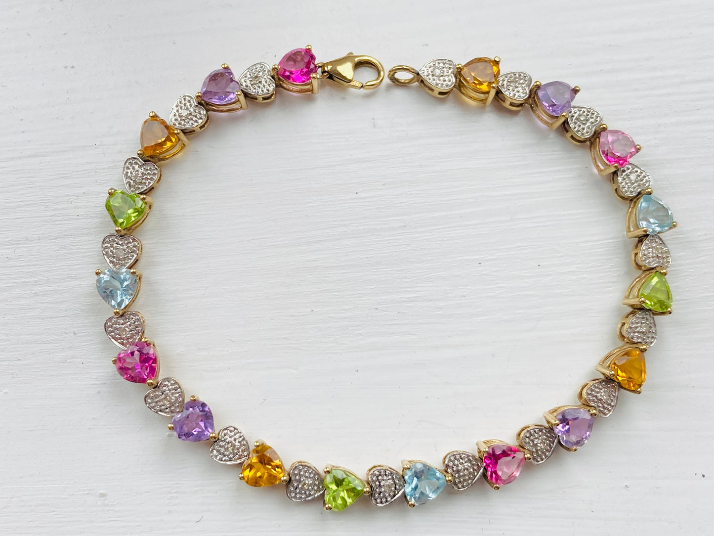 9ct Gold Multi Gemstone Bracelet