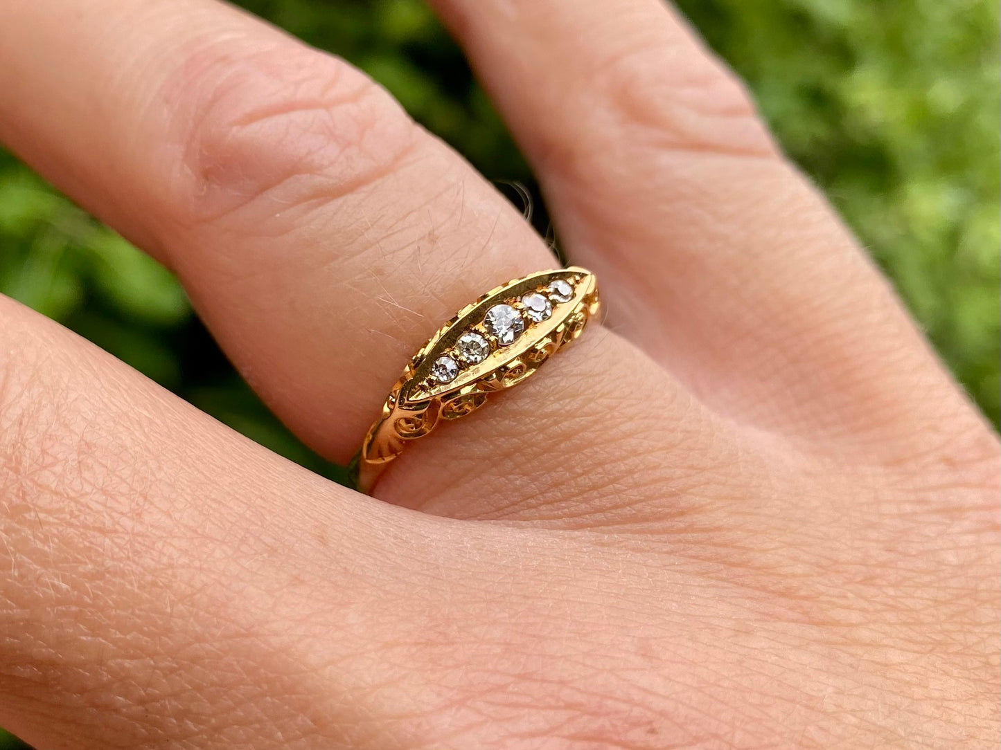 Antique 18ct Gold Five-Stone Diamond Ring