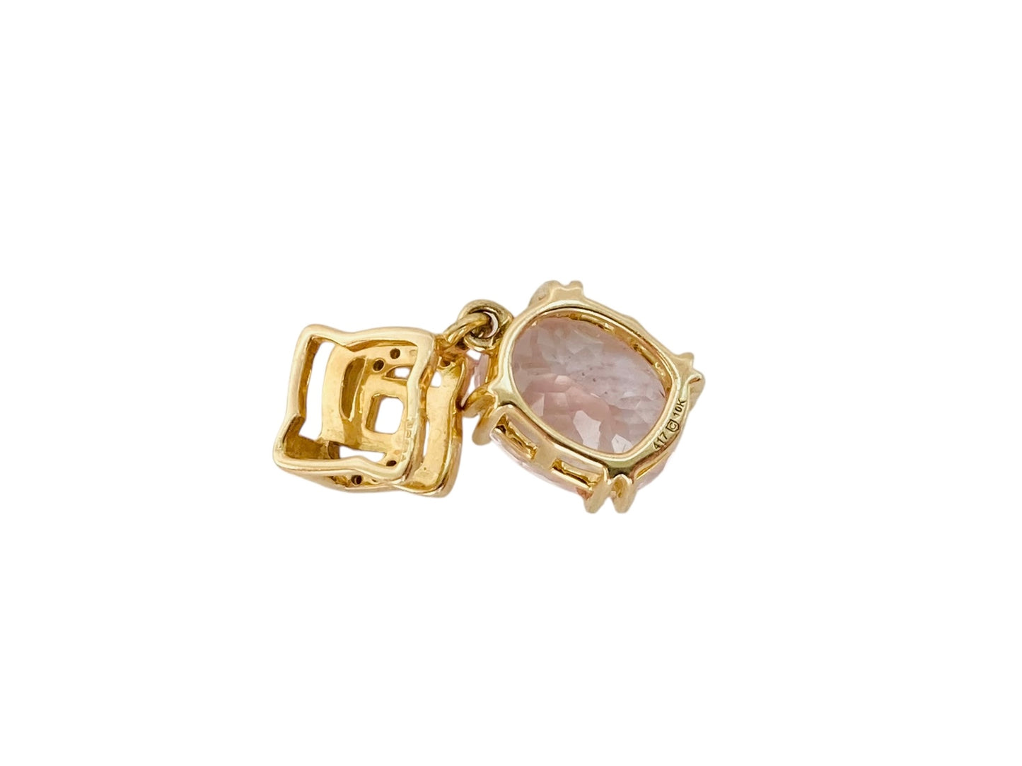 9ct Gold Kunzite & Diamond Pendant