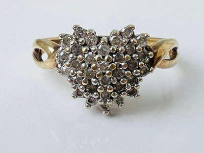 9ct Gold Heart Shaped Diamond Ring