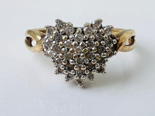 9ct Gold Heart Shaped Diamond Ring