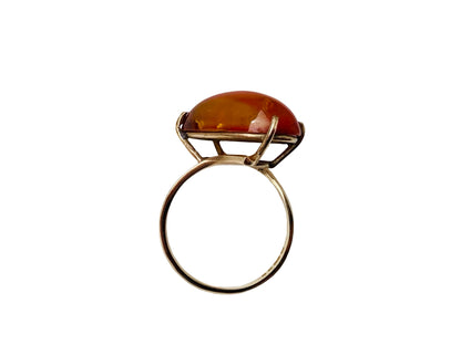 Vintage 9ct Gold Amber Ring