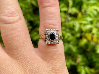 9ct Gold Sapphire & Diamond Ring