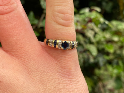 14ct Gold Sapphire & Diamond Ring