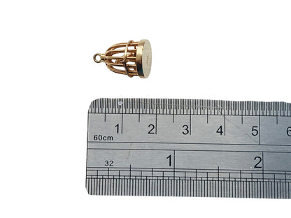 Vintage 9ct Gold Bird In Cage Pendant
