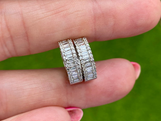 14ct Gold Diamond Hoop Earrings