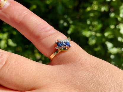 10ct Gold Sapphire & Diamond Ring