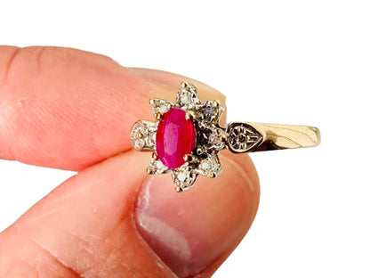 9ct Gold Ruby & Diamond Ring