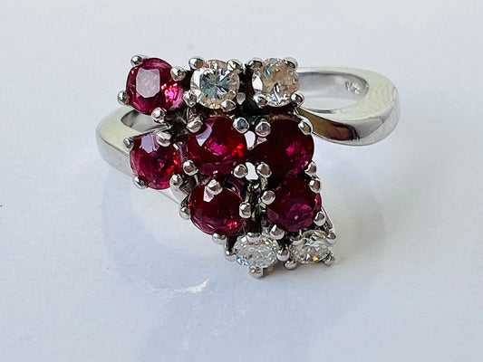 Vintage 14ct Gold Ruby & Diamond Ring