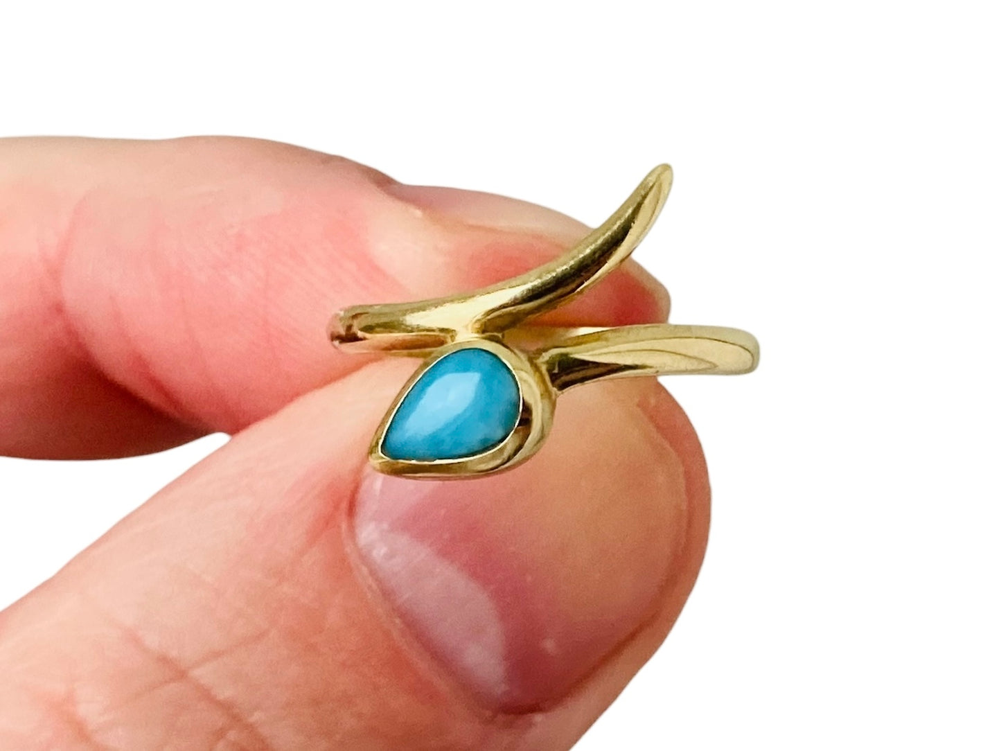 14ct Gold Turquoise Snake Ring