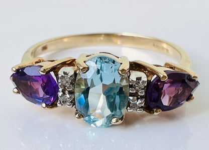 9ct Gold Multi-Gemstone Ring