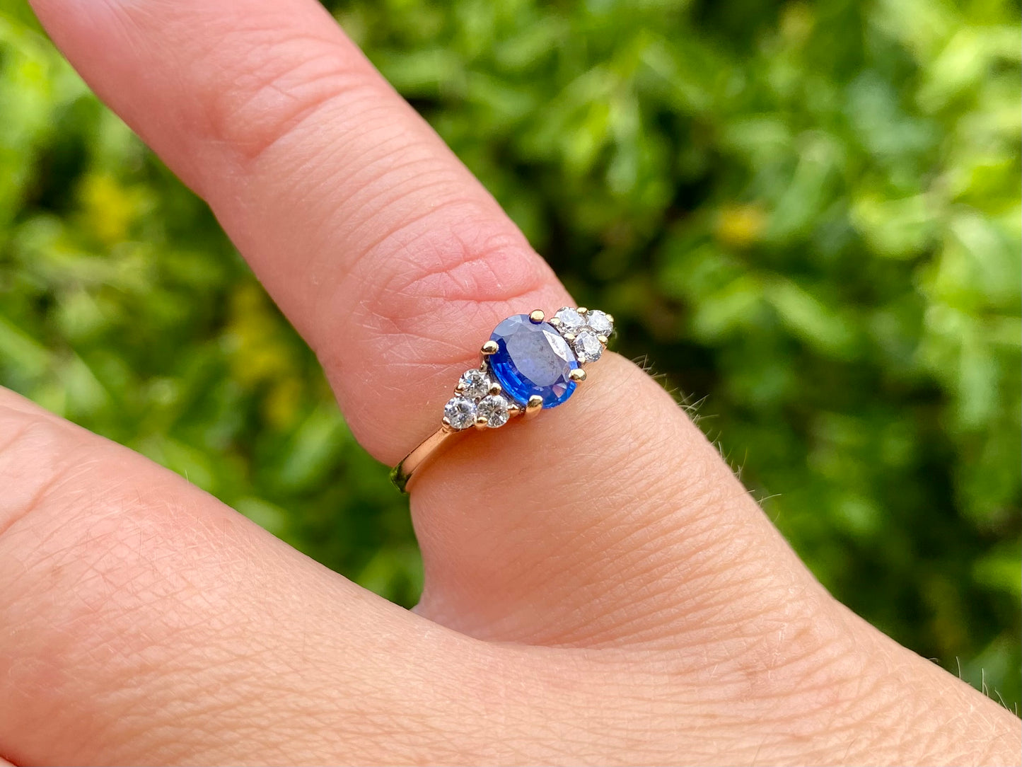 Vintage 9ct Gold Sapphire & Diamond Ring