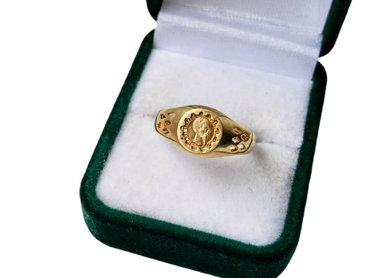 Vintage 9ct Gold Coin Ring