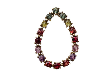 9ct Gold Multi-Sapphire & Ruby Pendant