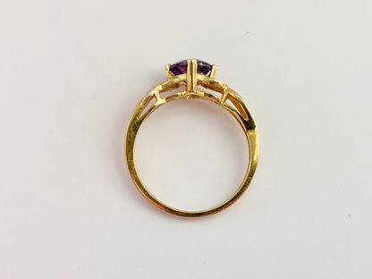 9ct Gold Amethyst & Diamond Ring