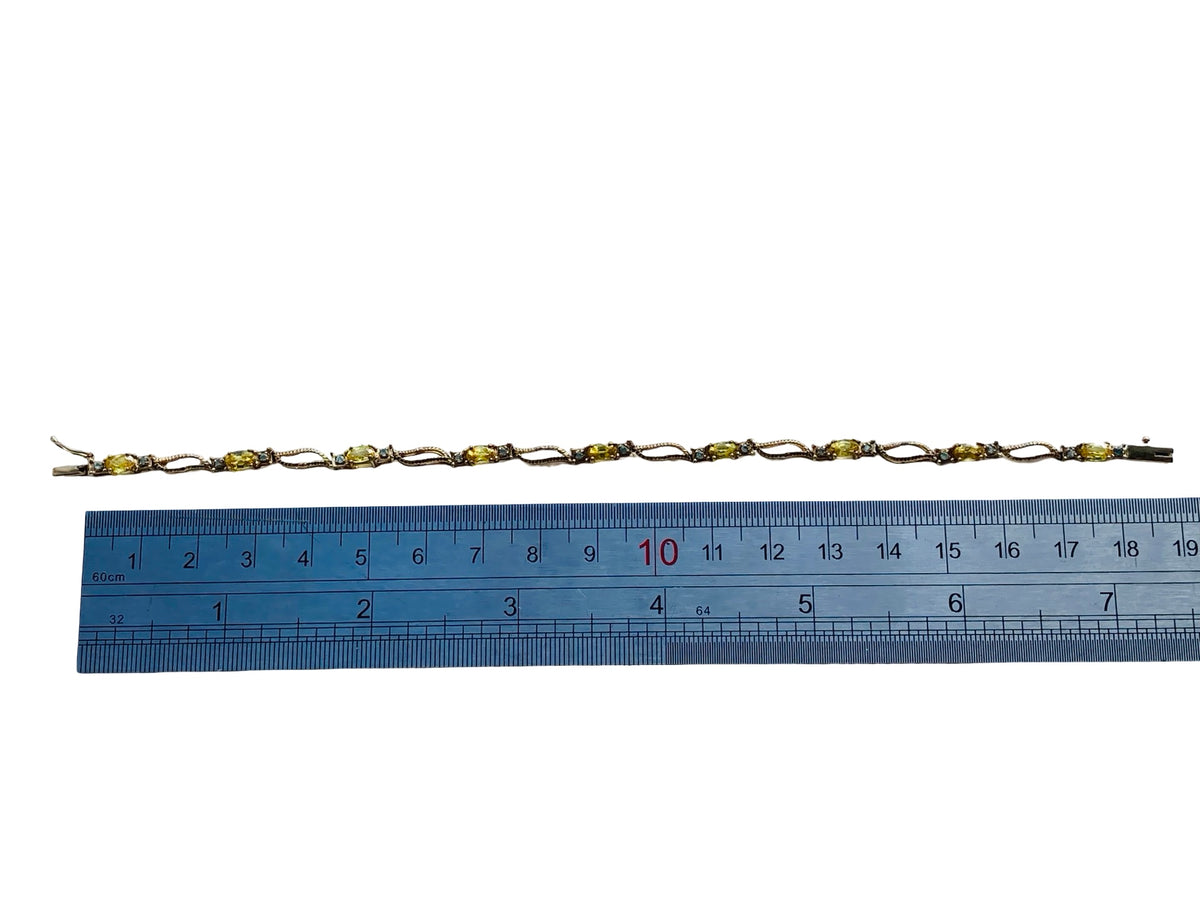 9ct Gold Yellow & Green Sapphire Bracelet