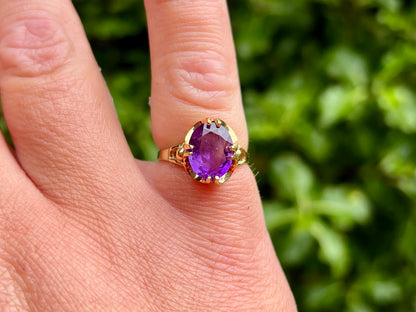 Vintage 9ct Gold Amethyst Ring