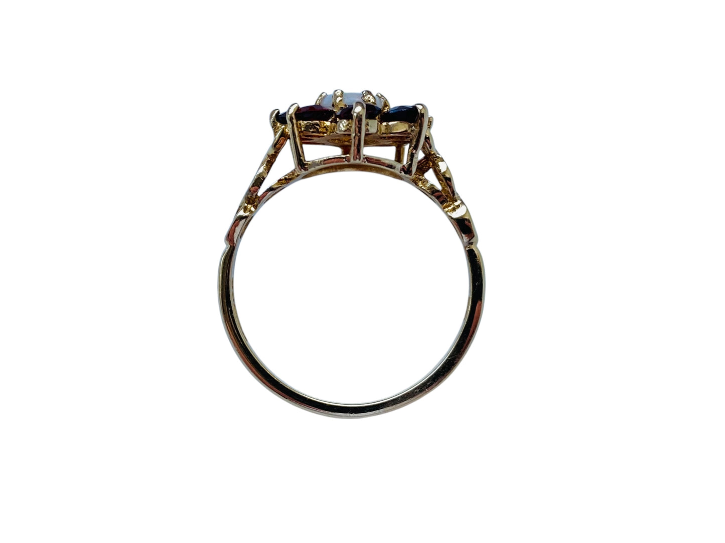 Vintage 9ct Gold Opal & Garnet Ring