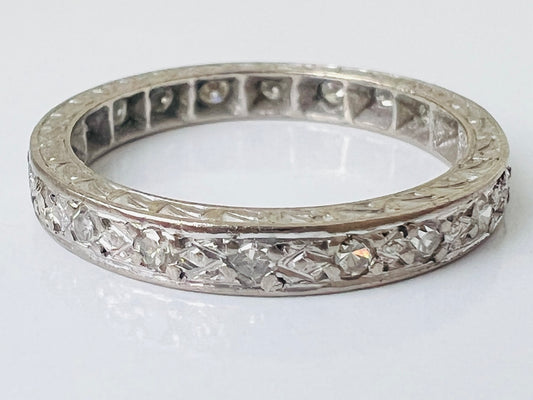 Antique 18ct Gold Full Diamond Band Ring