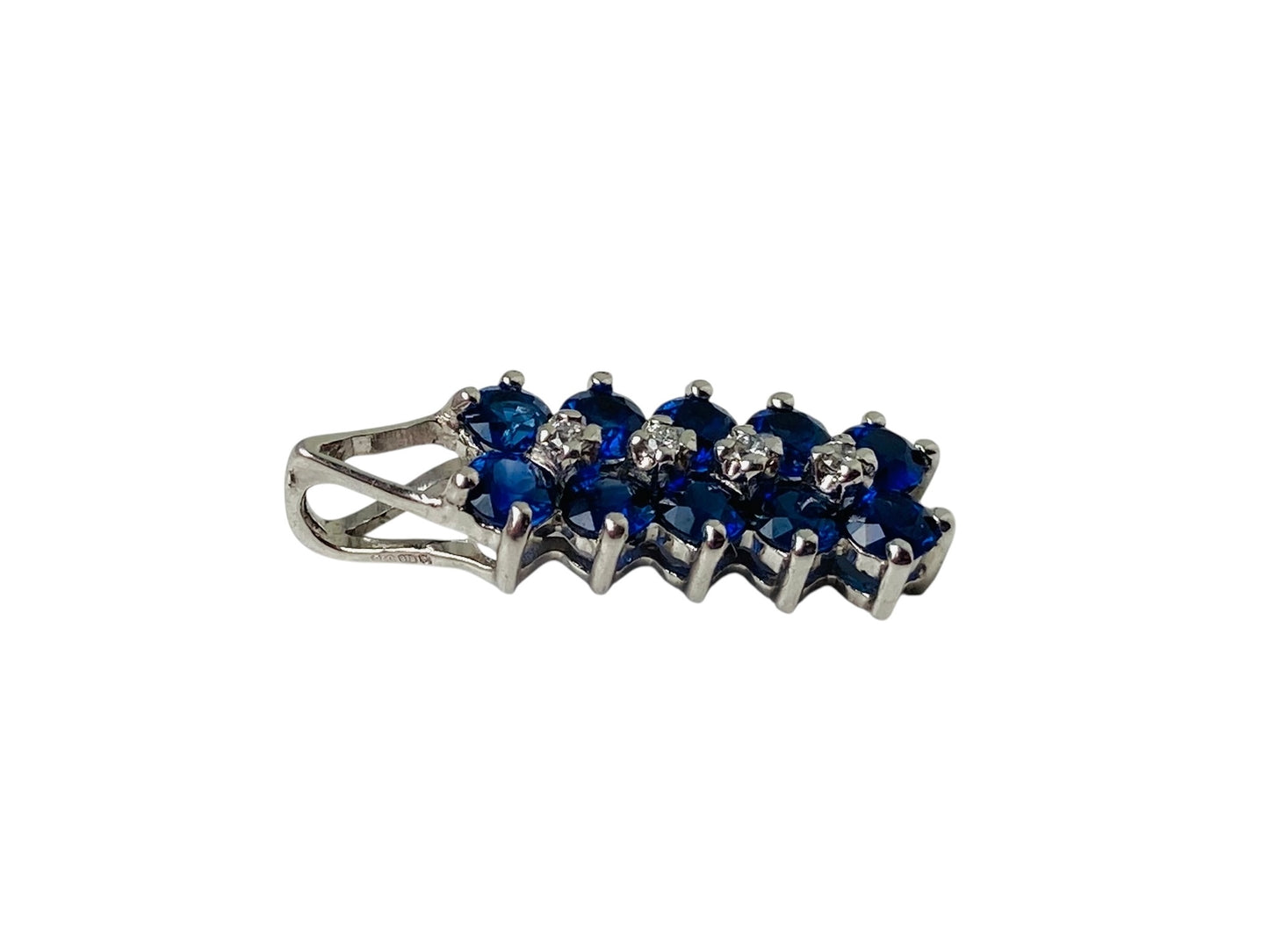 9ct Gold Sapphire & Diamond Pendant