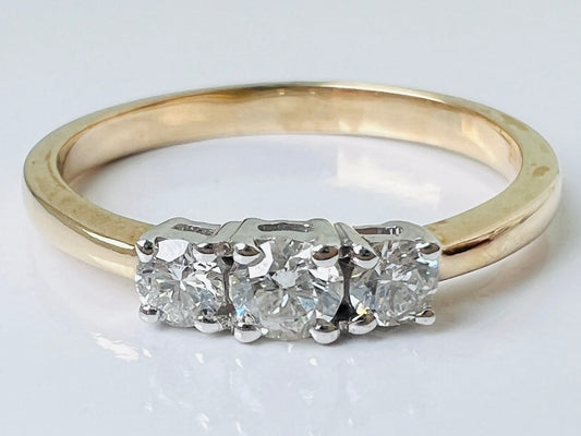 9ct Gold Three-Stone 0.33ct Diamond Ring