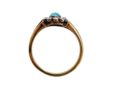 Antique 18ct Gold Opal & Diamond Ring