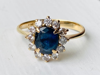 14ct Gold Sapphire & Diamond Ring