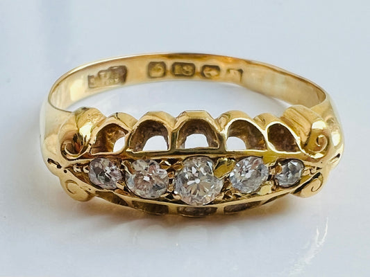 Antique 18ct Gold Five-Stone Diamond Ring
