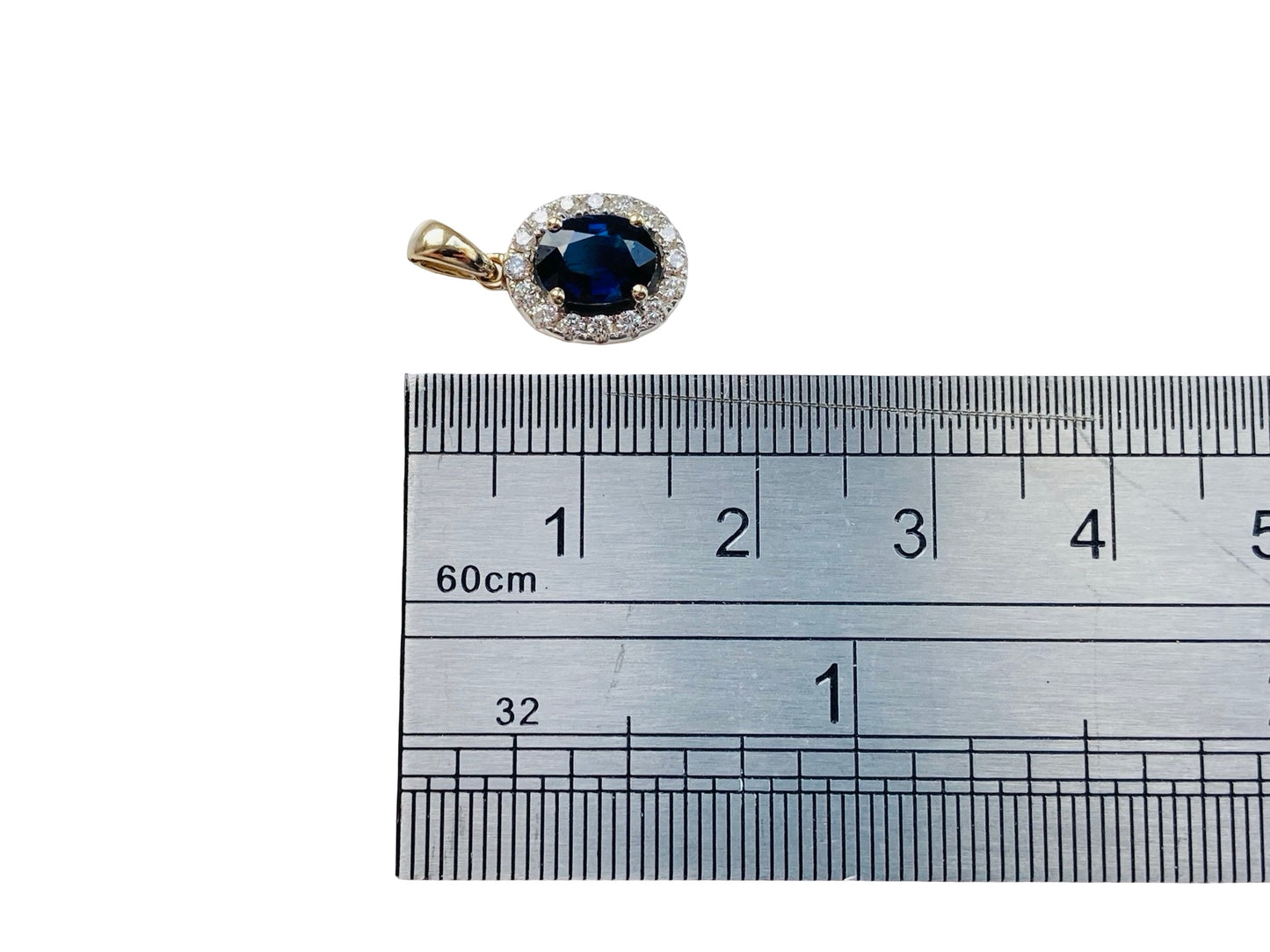 18ct Gold Sapphire & Diamond Pendant