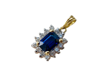 18ct Gold Sapphire & Diamond Pendant
