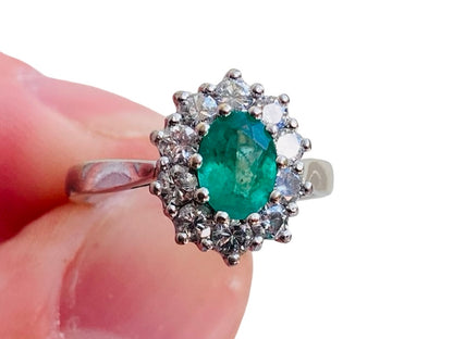 18ct Gold Emerald & Diamond Ring