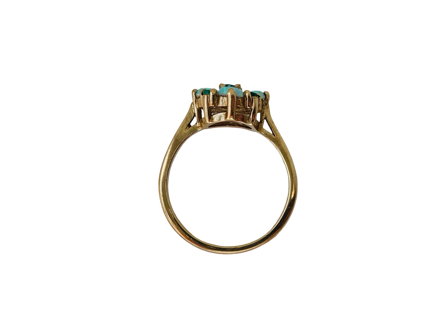 9ct Gold Emerald & Opal Ring