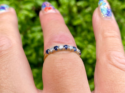 Vintage 18ct Gold Sapphire & Diamond Ring