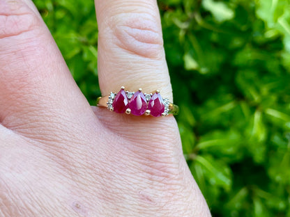 9ct Gold Ruby & Diamond Ring