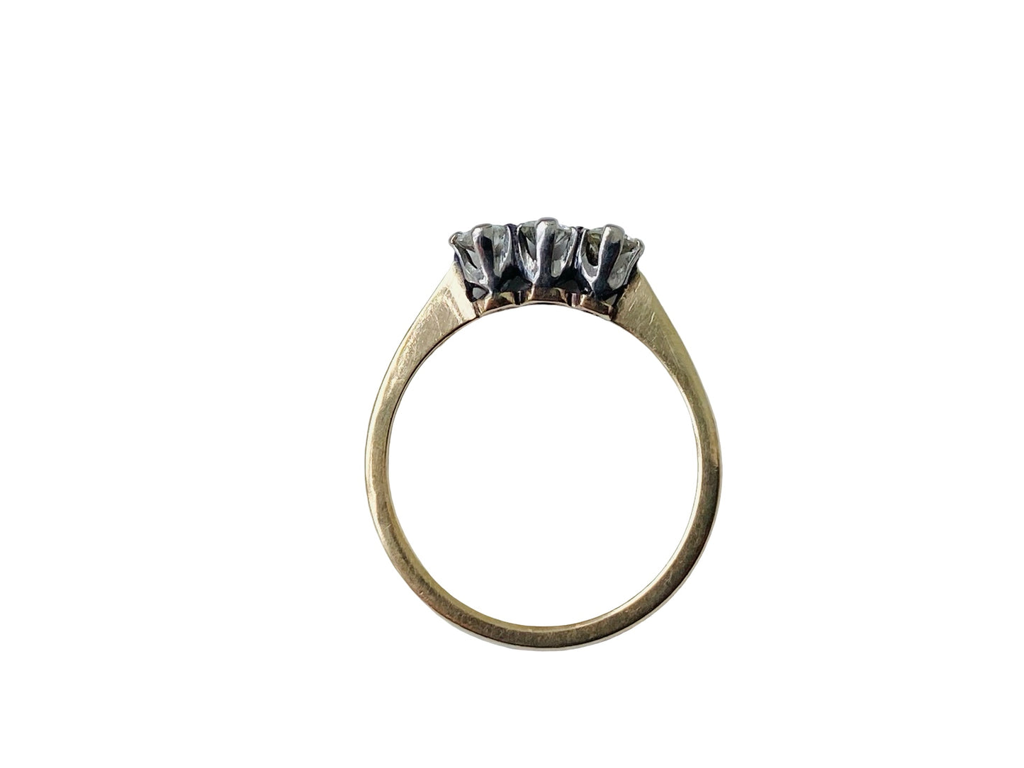 Vintage 9ct Gold Three-Stone Diamond Ring