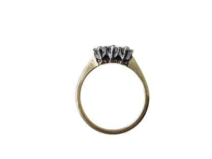Vintage 9ct Gold Three-Stone Diamond Ring