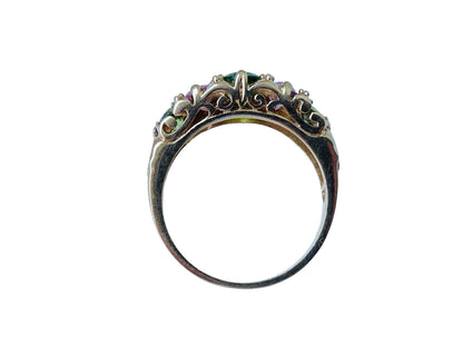 9ct Gold Peridot & Pink Tourmaline Ring