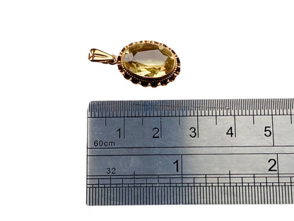 Vintage 9ct Gold Citrine Pendant