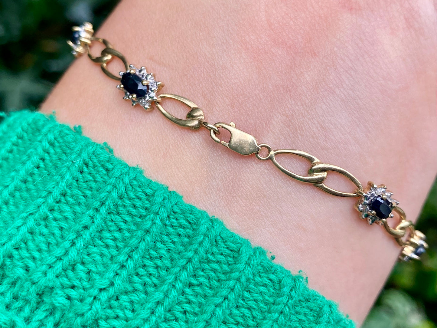 9ct Gold Sapphire & Diamond Bracelet