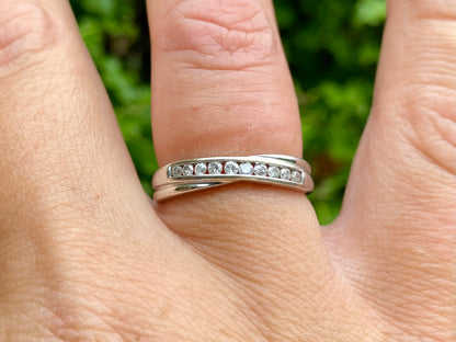 9ct Gold Diamond Crossover Ring