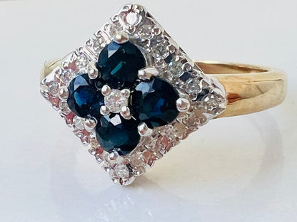 9ct Gold Sapphire & Diamond Ring