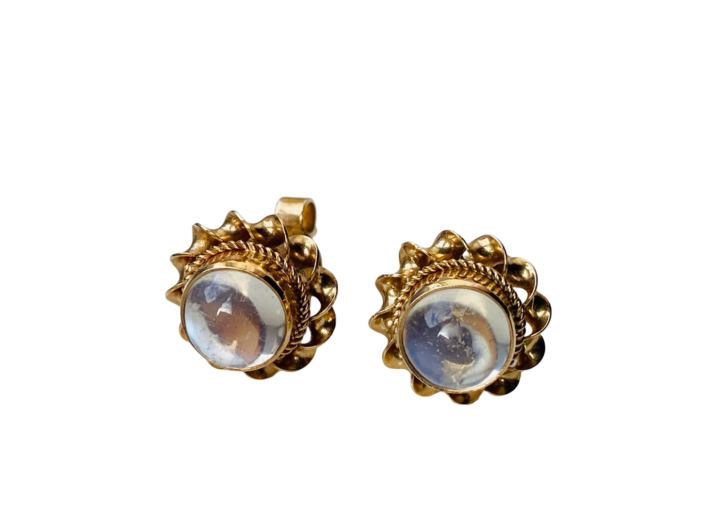 Vintage 9ct Gold Moonstone Earrings